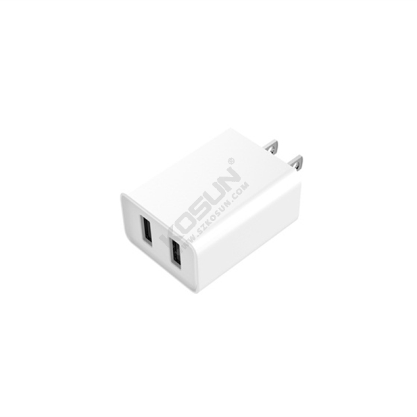 5V/3.4A Dual USB Fixed Plug Wall Charger